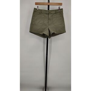 Quince Womens Stretch Cotton Chino Patch Pocket Shorts Olive 6